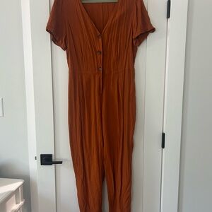Old Navy Terracotta Button-Front Jumpsuit